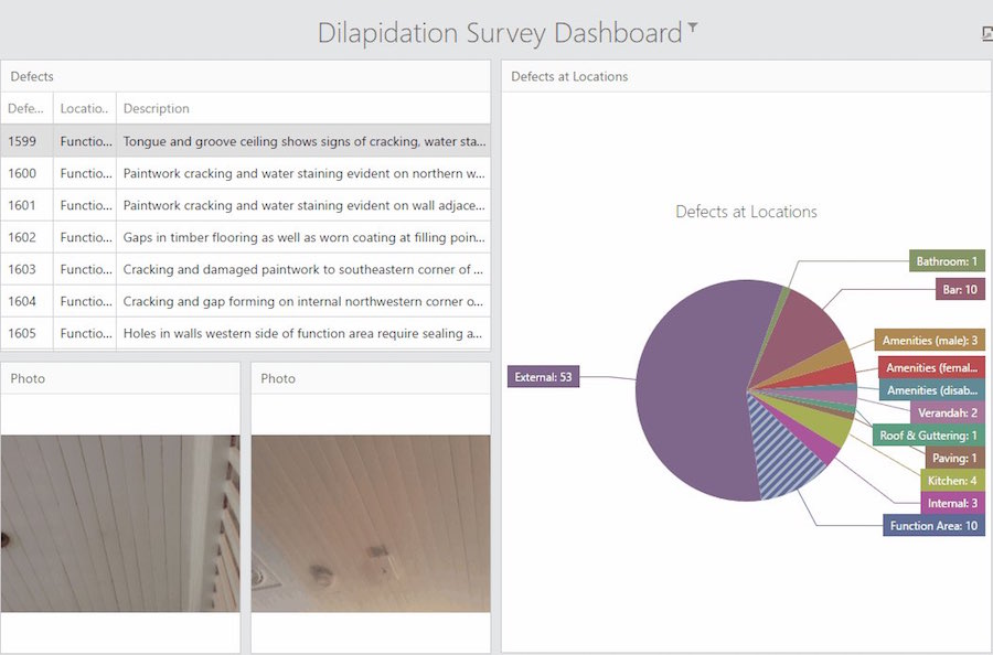 Use case dilapidation survey dashboard interaction
